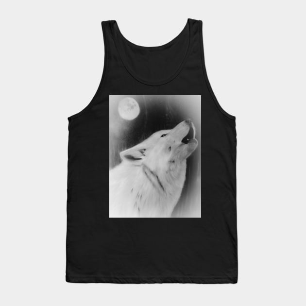 Gray Wolf Tank Top by teenamarie23art